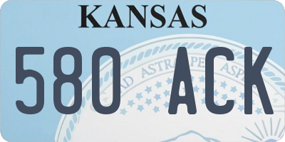 KS license plate 580ACK