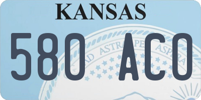 KS license plate 580ACO