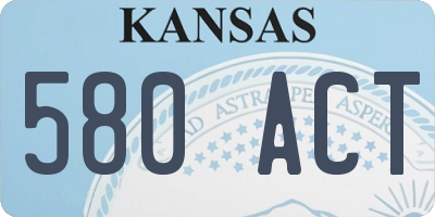 KS license plate 580ACT