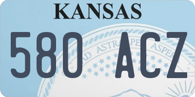 KS license plate 580ACZ