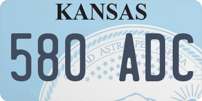 KS license plate 580ADC
