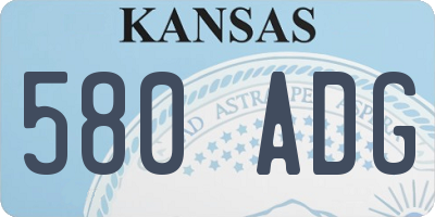KS license plate 580ADG