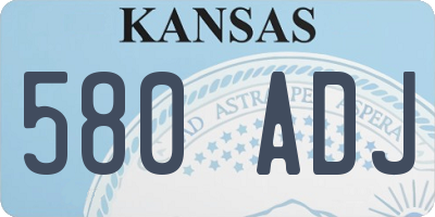 KS license plate 580ADJ