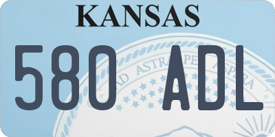 KS license plate 580ADL