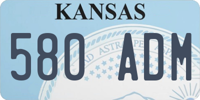 KS license plate 580ADM