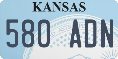 KS license plate 580ADN