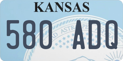 KS license plate 580ADQ