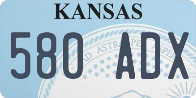 KS license plate 580ADX