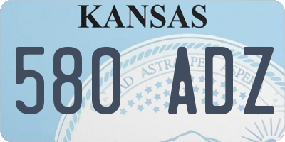 KS license plate 580ADZ
