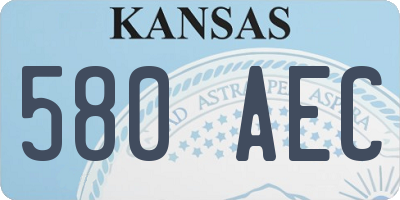 KS license plate 580AEC
