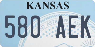 KS license plate 580AEK