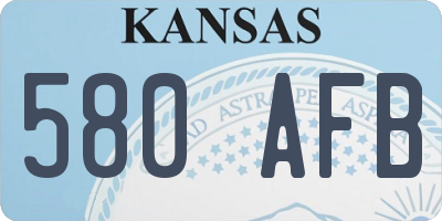 KS license plate 580AFB