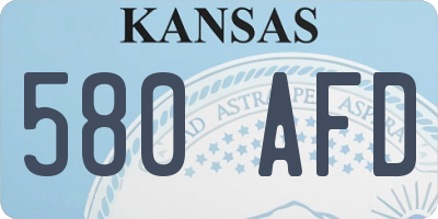 KS license plate 580AFD