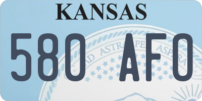 KS license plate 580AFO