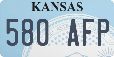 KS license plate 580AFP