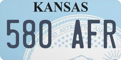 KS license plate 580AFR