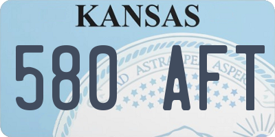 KS license plate 580AFT