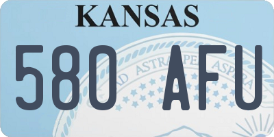 KS license plate 580AFU