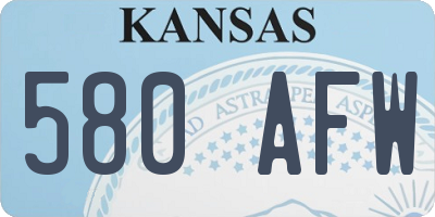 KS license plate 580AFW