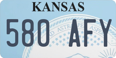 KS license plate 580AFY