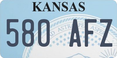 KS license plate 580AFZ