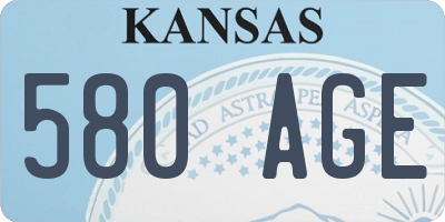 KS license plate 580AGE