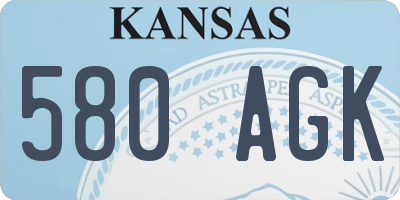 KS license plate 580AGK