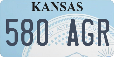 KS license plate 580AGR