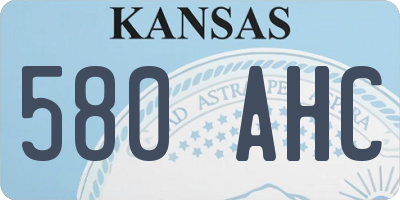 KS license plate 580AHC