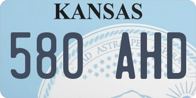 KS license plate 580AHD