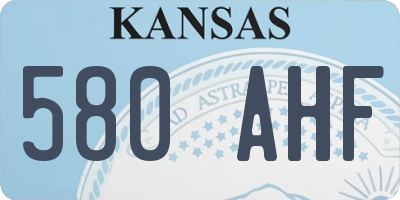 KS license plate 580AHF