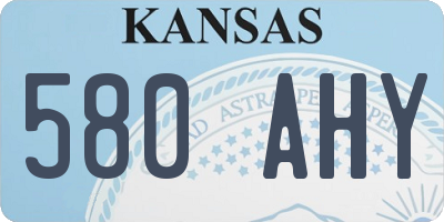 KS license plate 580AHY