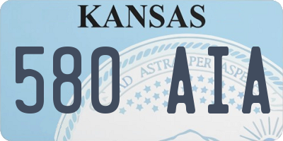 KS license plate 580AIA