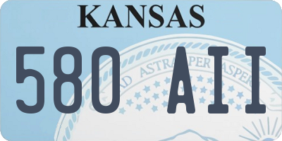 KS license plate 580AII