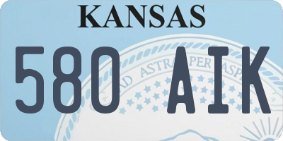 KS license plate 580AIK