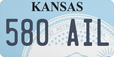 KS license plate 580AIL
