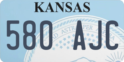 KS license plate 580AJC