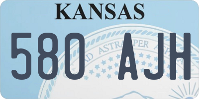 KS license plate 580AJH