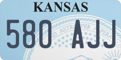 KS license plate 580AJJ
