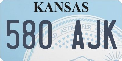 KS license plate 580AJK