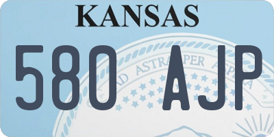 KS license plate 580AJP