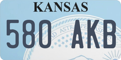 KS license plate 580AKB
