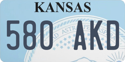 KS license plate 580AKD