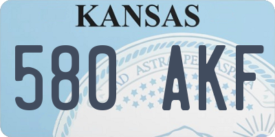 KS license plate 580AKF