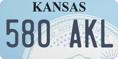 KS license plate 580AKL