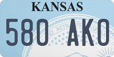 KS license plate 580AKO