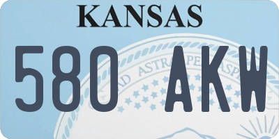 KS license plate 580AKW