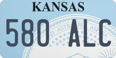 KS license plate 580ALC