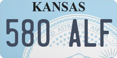 KS license plate 580ALF