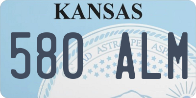KS license plate 580ALM